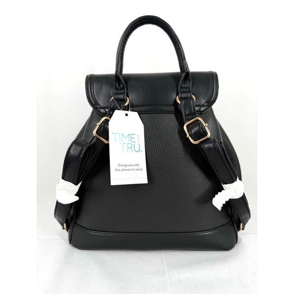 NEW-Walmart Time and Tru Faux Leather Mini Drawstring Backpack - Picture 2 of 9